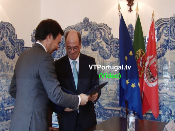 Forte de Santo António da Barra, Assinatura do Protocolo de Cedência, Marcos Perestrello, Carlos Carreiras, Cascais, Televisão, Portugal, Salão Nobre